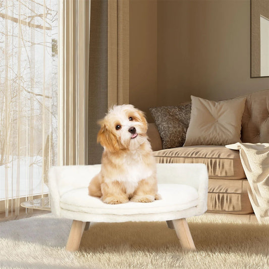 Pet Sofa Bed - Raised Dog Couch with Removable Cushion